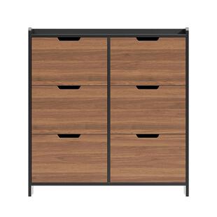 三梦实木超薄鞋柜家用门口入户小窄室内中古风鞋柜靠墙门外走廊用