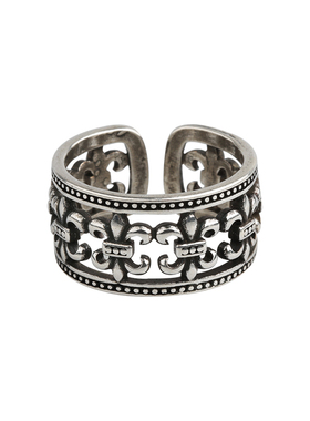 十字花个性复古开口戒指