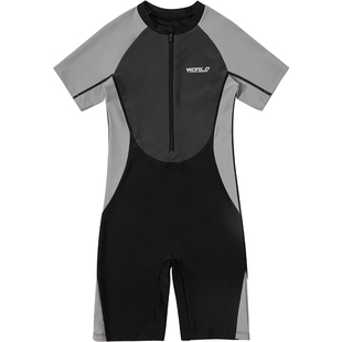 儿童泳衣男童连体式游泳衣2026新款青少年男孩宝宝专业防晒泳装备