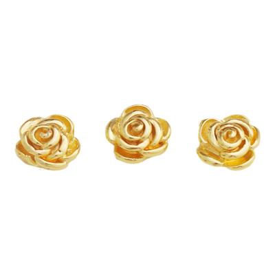 古法金福玫瑰花通孔隔珠diy配件