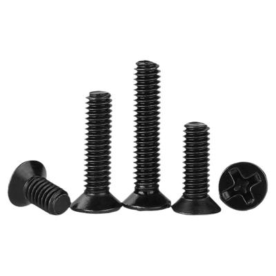 KM碳钢黑色加硬沉头十字螺丝机丝