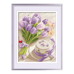 ks十字绣2026年新款客厅挂画自己绣手工绣刺绣植物花卉初晴