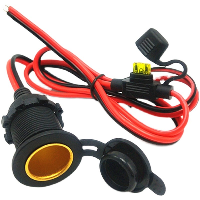 点烟器母座线12V24V汽车充电插座母头全铜2.5平方承受大功率300W