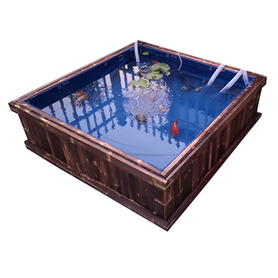 防腐实木帆布防水布鱼池锦鲤养殖专用地缸鱼缸箱户外阳台自建鱼池