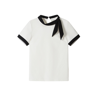 夏季短袖职业美容院工作服女高端养生馆美容师迎宾连衣裙制服黑白