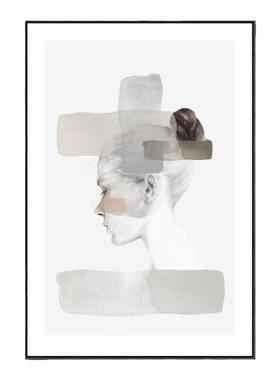 现代样板间玄关客厅电视柜装饰画摆件创意软装搭配仿真绿植组合