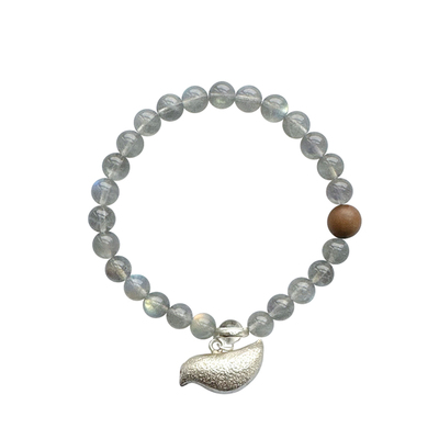 天然灰月光925银男女款原创手串