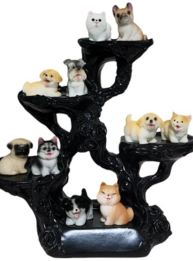 树脂迷你仿真小狗摆件微景观饰品