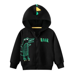 27kids品牌童装秋冬季儿童外套春秋男童卫衣拉链加绒卡通鳄鱼宝宝