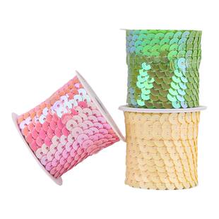 亮片花边服装辅料6mm手工DIY镭射AB彩穿连线亮片舞台表演闪光片