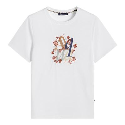 【100%棉】女士圆领短袖字母T恤