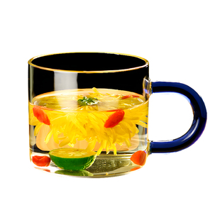 乐美雅高硼硅玻璃杯可加热家用水杯女高颜值花茶杯耐高温泡茶杯子