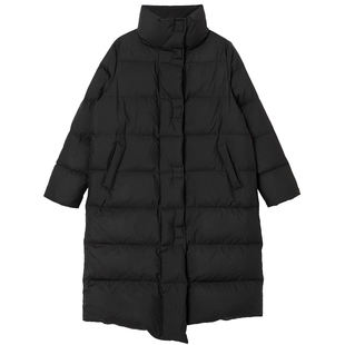 布景羽绒服女中长款冬季新品简约防风立领白鹅绒保暖外套厚款2334