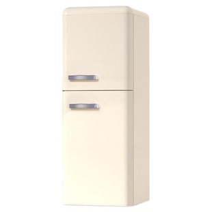 志高复古冰箱家用小型双开门节能租房迷你电冰箱冷藏冷冻一级能效