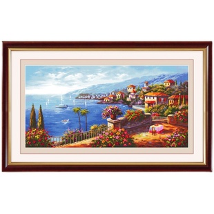 印花风景海景地中海风情