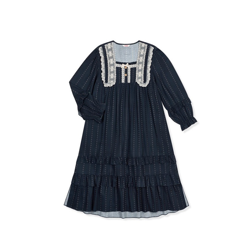 Ullala甜美轻磨毛家居睡裙长裙