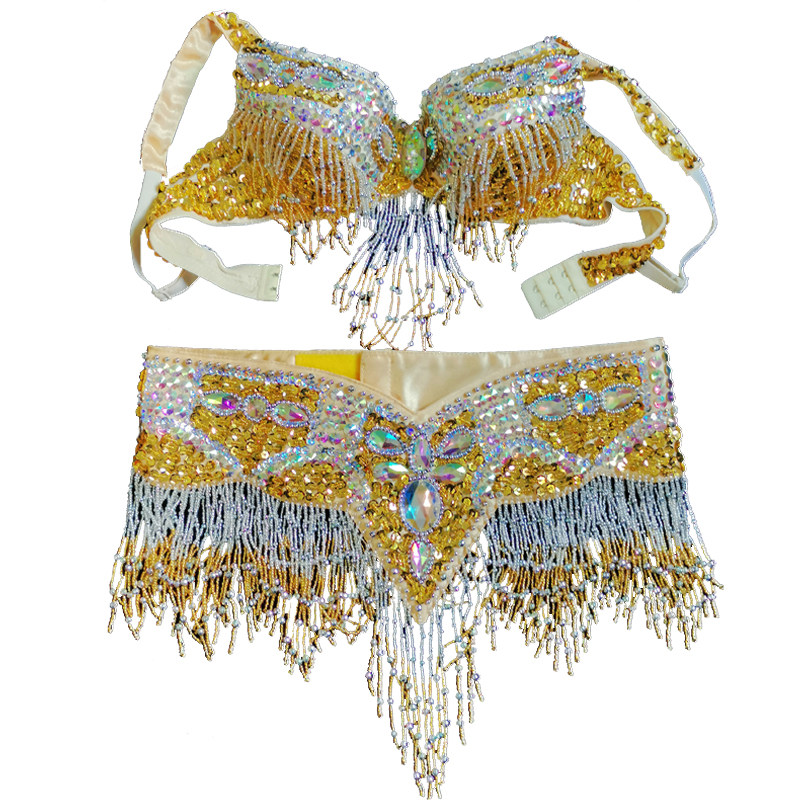 新款性感成人肚皮舞表演服手工亮片演出服套装Bellydance costume