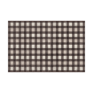 中古风焦糖色格子客厅地毯家用复古高级感棋盘格防水地垫卧室茶几