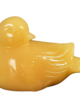 天然黄玉鸳鸯结婚礼物催桃花天生一对百年好合床头居家桌面摆件