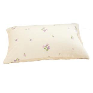 铃兰颂诗 冬季暖绒原创氛围感梦幻紫碎花奶油绒枕套单只枕头罩绒