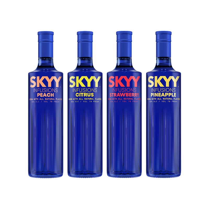 SKYY深藍伏特加750ml水果風味草莓正品進口洋酒 調(diào)酒烈酒基酒