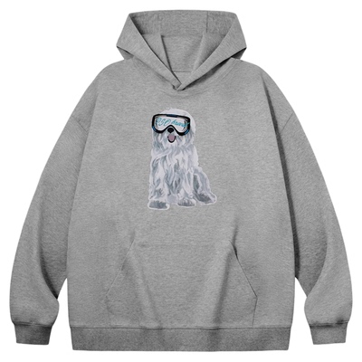 PSO Brand 男装女装护目镜小狗连帽卫衣外套宽松休闲情侣上衣秋季