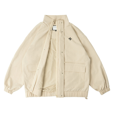 轻薄梭织工装立领运动外套