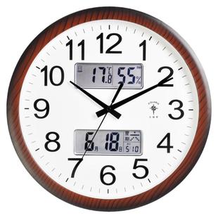 北极星客厅家用日历挂钟静音钟表新中式石英时钟中国风简约表挂墙