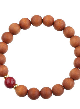 普陀山天然檀木朱砂男女手串