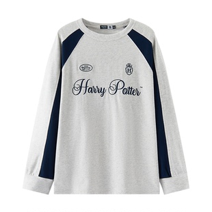 [商场同款]森马哈利波特联名长袖T恤女纯棉2025新款oversize秋装