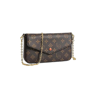 路易Le真皮女包三合一链条包老花包包装手机单肩斜挎信封包麻将包