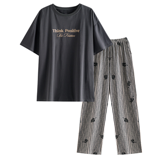 2025新款睡衣情侣装一男一女夏季纯棉短袖高级感可外穿休闲家居服