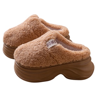 8.0cm厚底增高棉拖鞋女士冬季2025新款外穿防滑时尚保暖毛绒棉拖