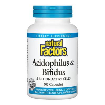 NaturalFactors乳酸菌双歧杆菌胶囊高活性益生菌肠道菌群平衡