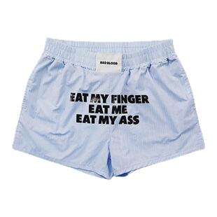 【现货】GROVE EDGE美式辣妹条纹短裤女休闲运动印花五分裤潮