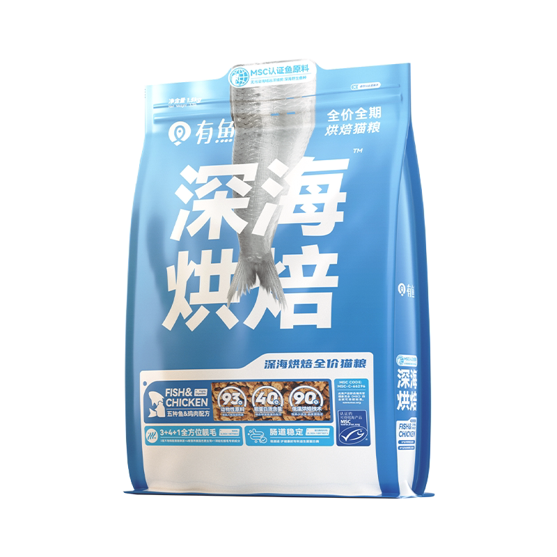 有鱼低温烘焙猫粮鲜肉