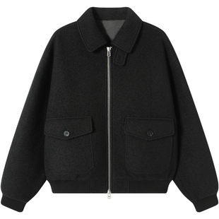 LEZORA厚款美丽奴羊毛A2！Steady圈圈羊毛蓬松秋冬翻领飞行夹克男