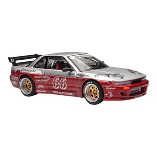 现货 POPRACE 1:64  尼桑 PANDEM SILVIA S13 #66 开盖合金车模