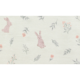 日本进口清原双层纱面料纯棉手工柔软亲肤居家清新服装布乖乖小兔