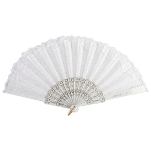 法式古风蕾丝流苏折叠小扇子夏季随身便携舞蹈汉服女生中国风折扇