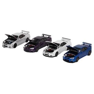 Motorhelix 1:64 MH尼桑Skyline 天际线 R34 Z-Tune 合金汽车模型
