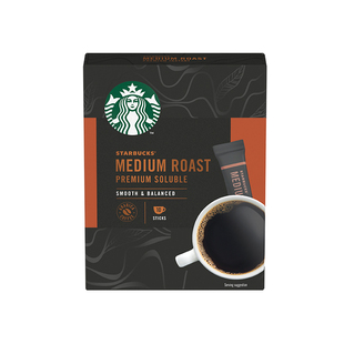 星巴克精品速溶黑咖啡4盒无蔗糖添加中深度烘焙冰美式冷萃咖啡粉