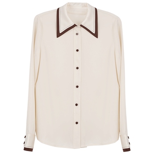 拉维妮娅衬衫女春秋新款法式设计感小众衬衣气质通勤百搭上衣女装