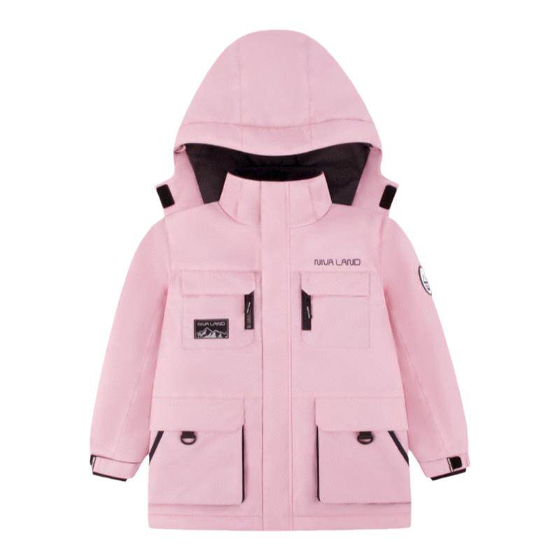 【尼韦兰正品】儿童滑雪服加厚中长款男童女童2024新款冬季派克服