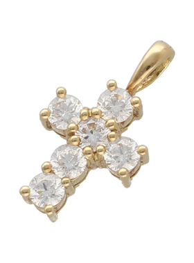 EYEFUNNY风格十字架镶钻吊坠项链