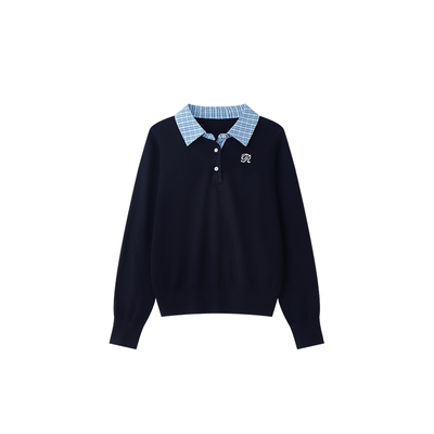 AHMIM!U系学院风POLO领针织衫女
