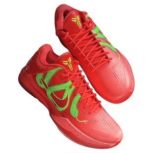 STY定制Nike Kobe5 ZK5科比5蛇年曼巴联赛荧光橙红耐克实战篮球鞋