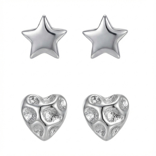 2026新款爆闪美甲饰品爱心立体五角星ins金属钻指甲装饰品5颗Z93