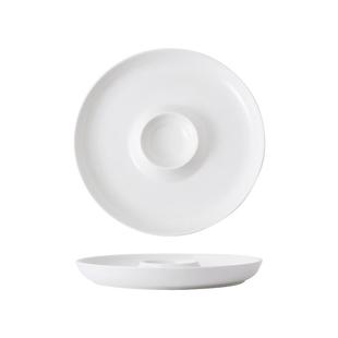 陶瓷虾盘带醋碟饺子盘家用2026新款吃水饺盘子创意子母盘菜盘薯条