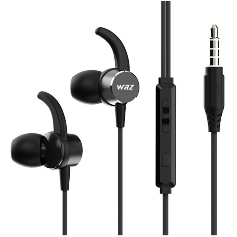 WRZ M7耳麦金属有线耳机入耳塞挂耳式运动手机重低音苹果华为通用